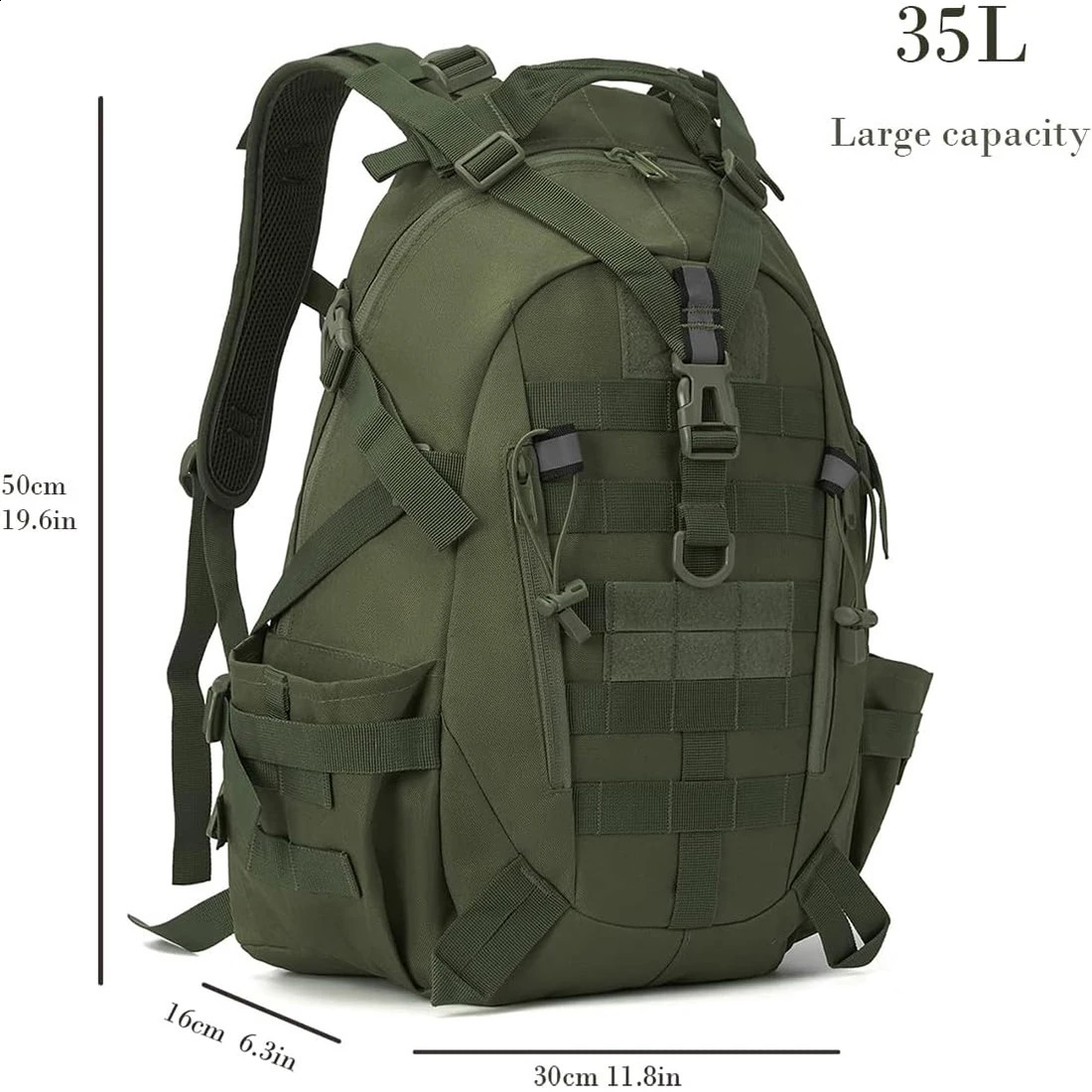 40L Tactical Backpack for Men Camping Hiking Backpacks Reflective Outdoor Travel Bags Survival Molle Climbing Rucksack Bag260128