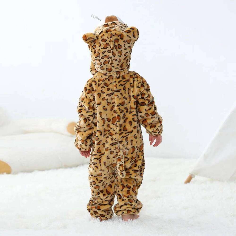 New Baby Unisex Romper Kigurumi Infant Cute Leopard Tiger Rabbit Animal Jumpsuits Newborn Pajamas For Kids Boys 26Y0224