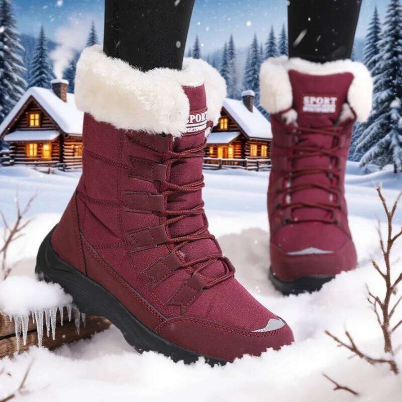 Snow Non-slip Quality Comfortable Keep Warm Platform 2025 Women Wedges Waterproof PlushThigh High Boots
