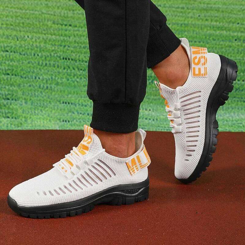 Men's Trendy Design Mesh Lightweight Breathable Comfortable Non Slip with A Lace Up Sole for Casual Walking Sports Shoes