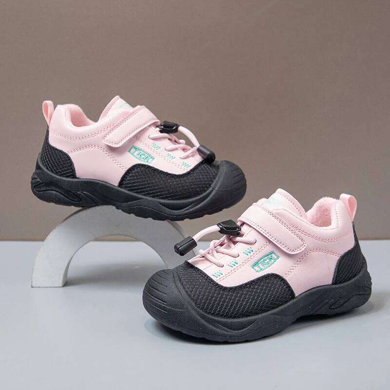 Fashion Versatile Sneakers for Boys Girls 2025 New Winter Toddler Fleece Walking Shoes Non-slip Breathable Kid Mountain Trainers 26W0224