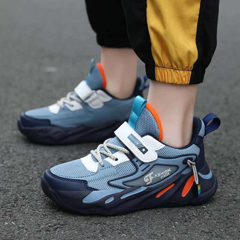 2023 New Children Sneakers for Boys Mesh Breathable Running Sports Kids Flat Casual Shoes Big Size 39 40 26W0224