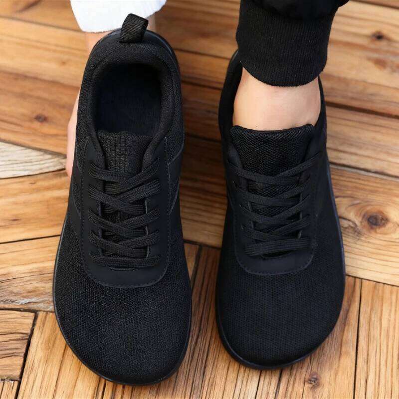 Wide Toe Barefoot Mens Lightweigh Non Slip Minimalist Walking Sneakers Zero Drop Trend Lace Up Casual Shoes for Men