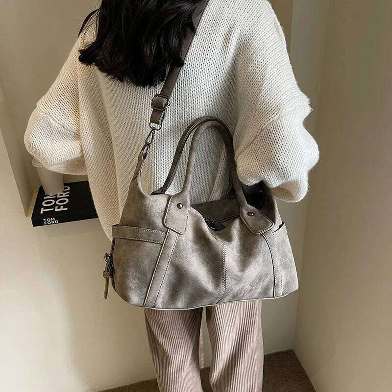 Handbags Retro Design PU Leather Shoulder Bags for Women Fashion Trend Big Armpit Female Crossbody Bag Totes Z260224