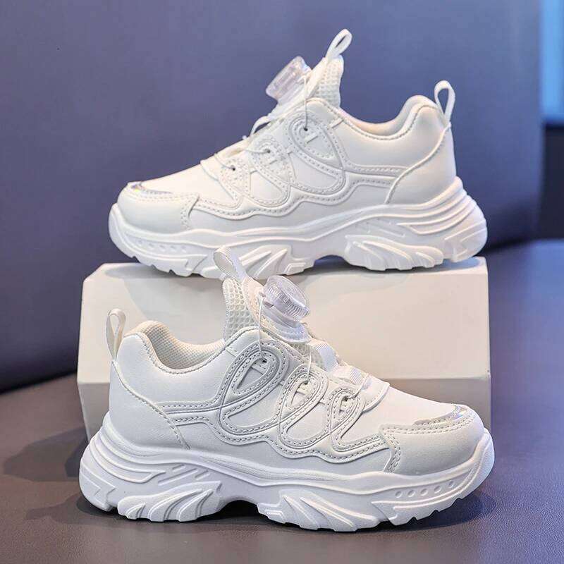 White Sneakers Sport Shoes Kids Spring New Platform School Fashion Athletic Footwear Tennis Girls Sneaker 4-12 Years 26W0224