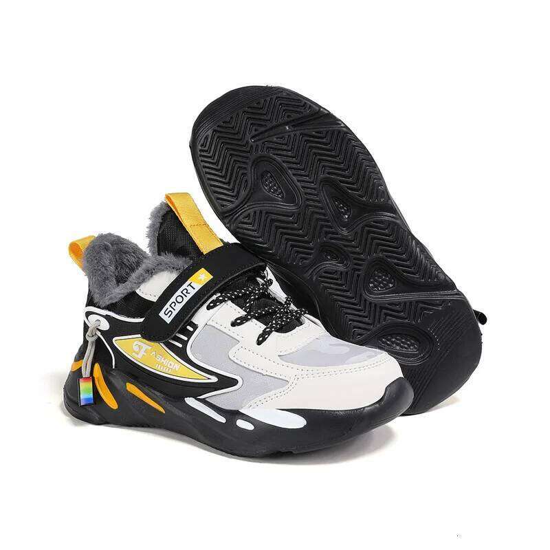 Winter Children Fashion Platform Kids Boys Cotton Sneaker Warm Plush Casual Sports Tennis Shoes 26W0224