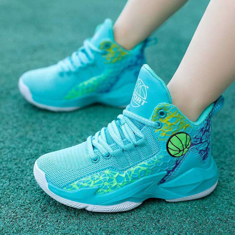 High Top Basketball for Kids Sneakers Boys Thick Sole Non-slip Children Sports Child Boy Basket Trainer Shoes 26W0224