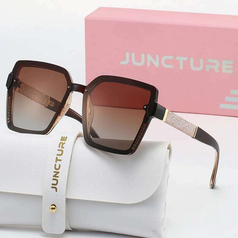 JUNCTURE Polarized Fashion Square Sun Gradient Lady Glasses Party Holiday Gifts Sunglasses for Women 26W0224