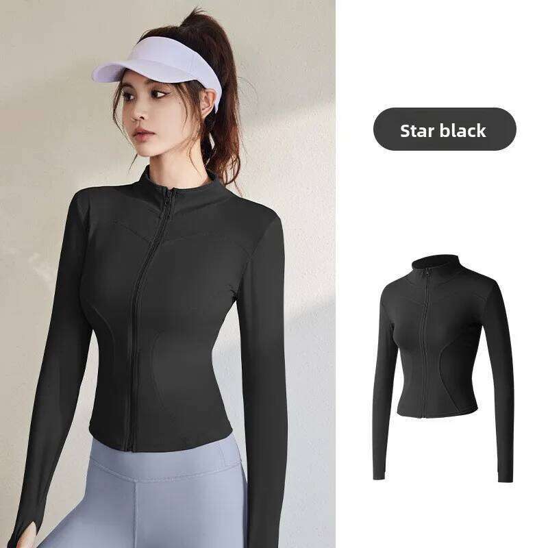 2026 Spring and Summer New Yoga Clothes Sports Top Long Sleeve Running Fitness Women's Zipper Collar Waist 26Y0224