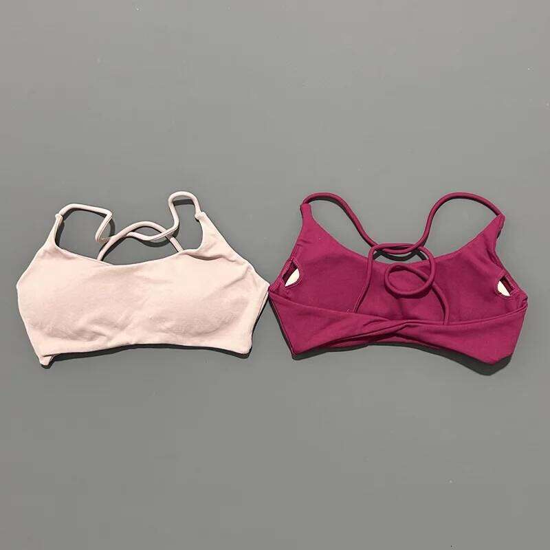 HISTELLO Twist Women Seamless Yoga Bra Removable Support Pads Fitness less Underwear Running Gym Underclothes 26Y0224