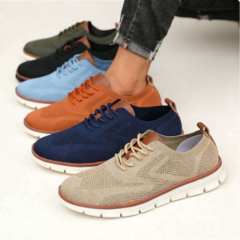 Stylish Brown Casual Sneaker Men's Athletic Breathable Ultra-LightWalking Mesh Soft Sole Outdoor Anti Slip Running Shoes