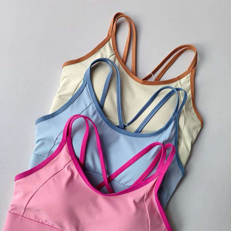 Women's Push-Up Sports Top with Pads Yoga Fitness Vest Wear for Running Activities Underwear Sport Tops Gym Bra 26Y0224