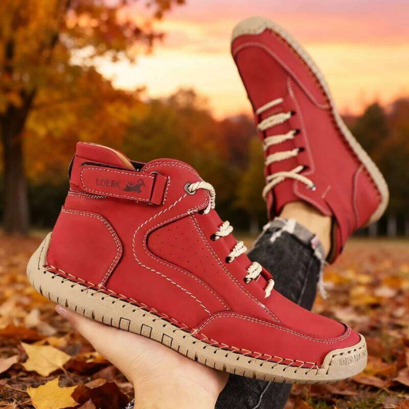 Spring /Autumn Casual Men's Shoes Handmade Leather Breathable Loafers Fashion Comforta Soft Bottom Motorcycle Boots Size 40-46