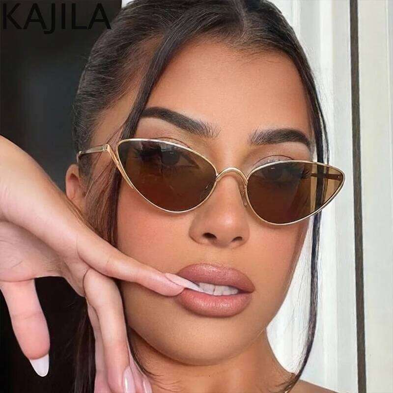 Sexy Cat Eye Punk Sunglasses Women 2026 Luxury Brand Trendy Metal Frame Travelling Sun Glasses For Ladies Vintage Shades UV400 26W0224