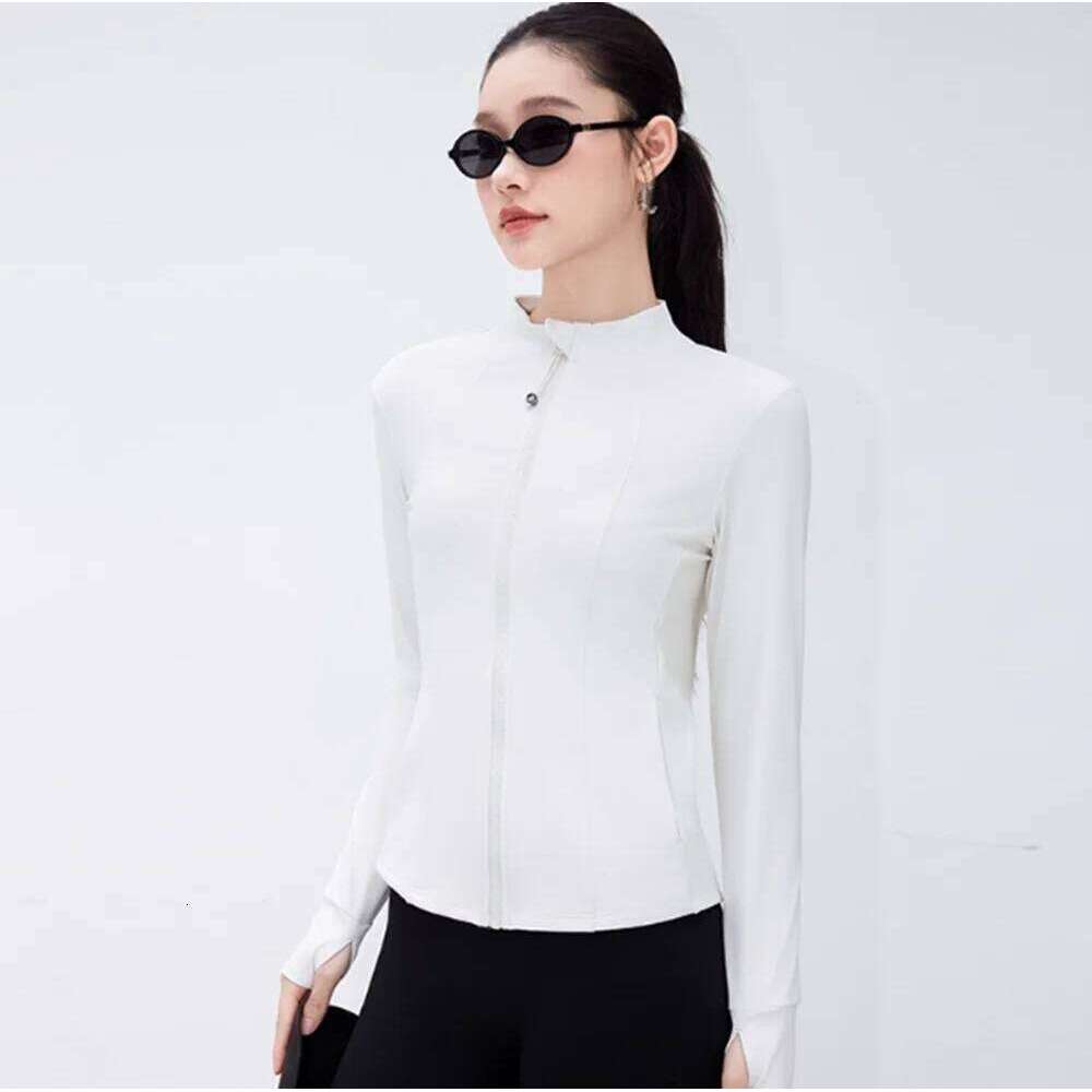 Women's Naked Feeling Workout Slim Fit Zip Up Long Sleeve Running Top for Yoga Training 26Y0224