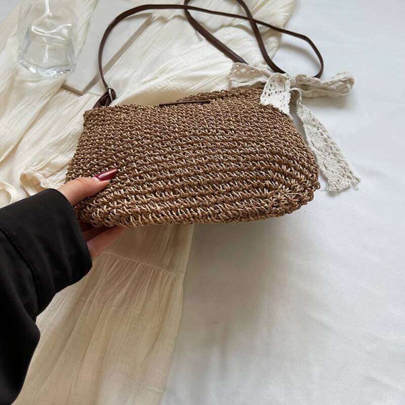 2025 One Shoulder Underarm for Women, Versatile Handmade Woven Bag, Vacation Style Beach Bag Z260224