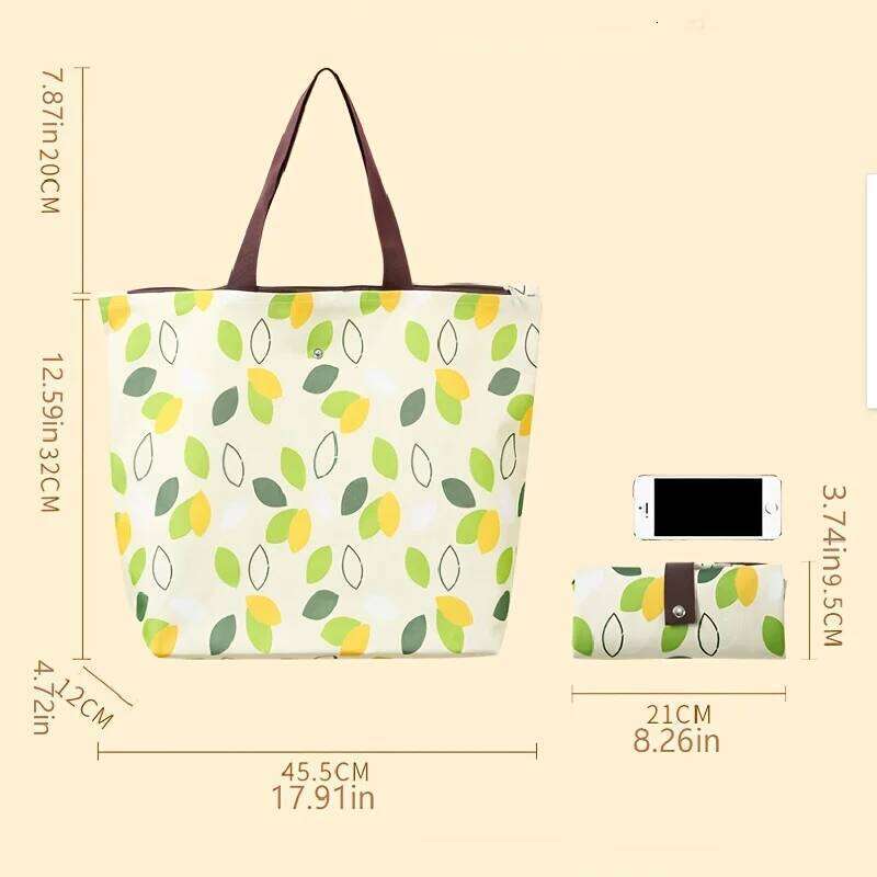 Portable Waterproof Oxford Foldable Reusable Shopping Supermarket Storage Travel Beach Hand-Carrying Fabric Bag Z260224