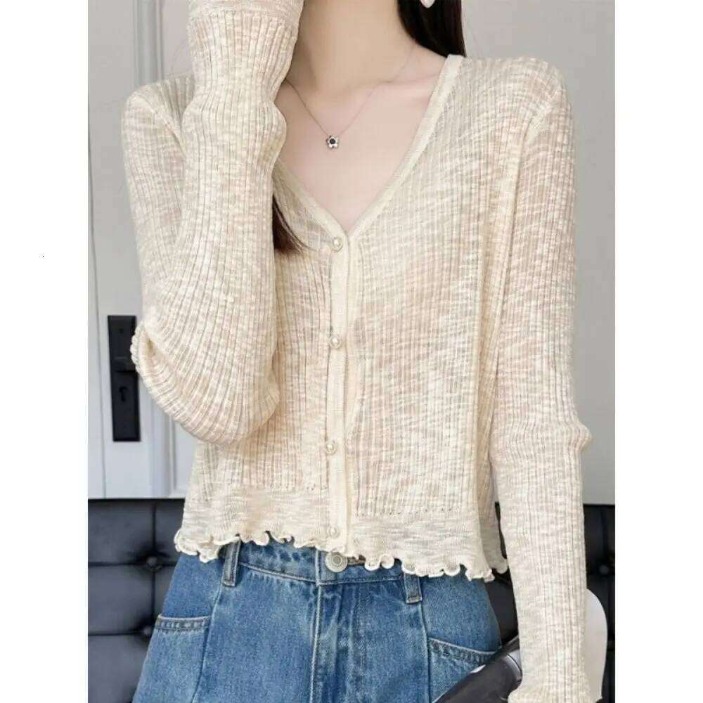 Summer Ice Silk Long Sleeves Coat Cool Beach Women's Cardigan Breathable Sun Protection Clothing for Women 26L0224