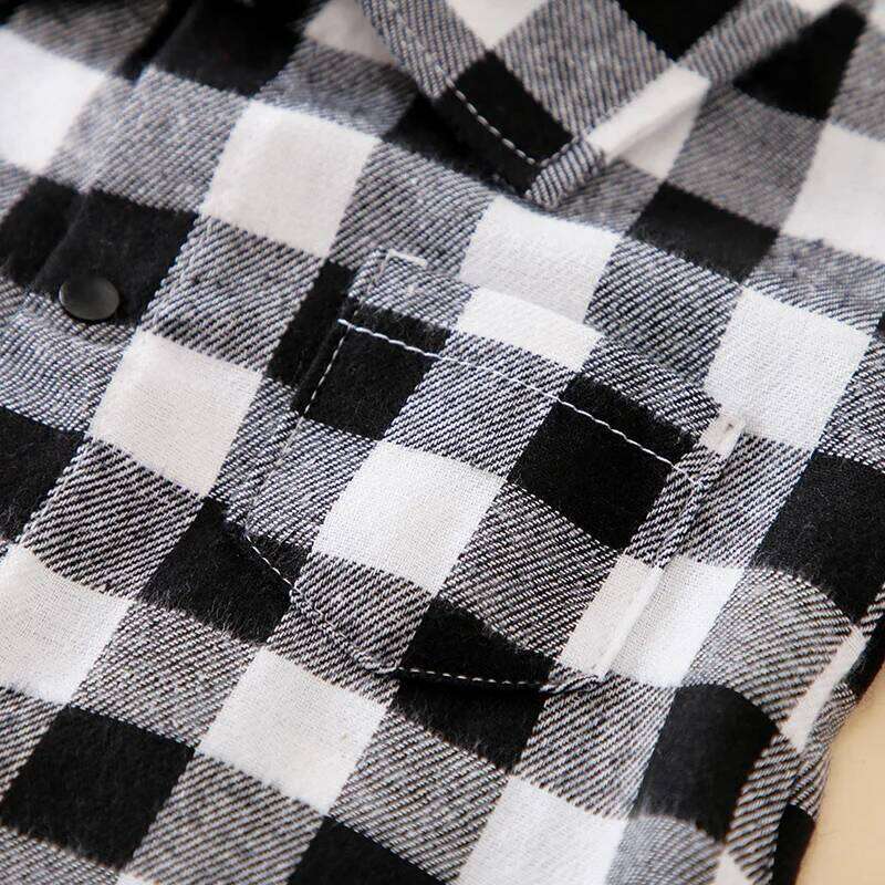 Summer Boys And Girls Literary Style Checkered Shirt Casual Comfortable Short Sleeve Baby Bodysuit 26Y0224