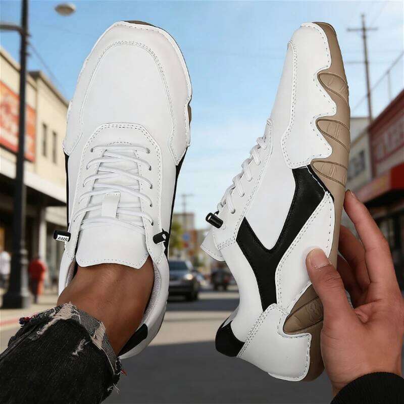 New Men's Flat Casual Handmade PU Leather Comfortable Loafers Outdoor Retro Anti Slip Workwear Shoes Men Zapatillas Hombre