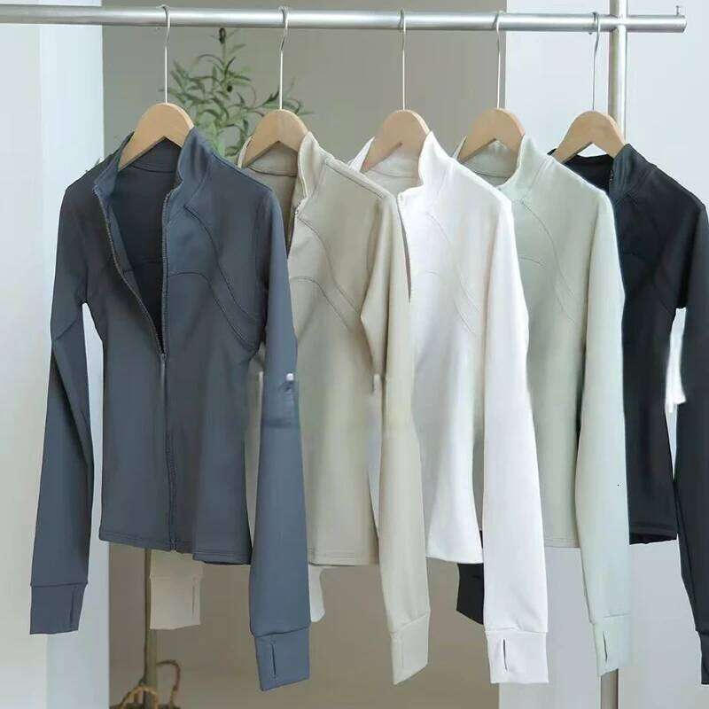 Women's High-End Yoga Fitness Autumn Stand Collar Long Sleeve Windproof Sports Running Training Top 26Y0224