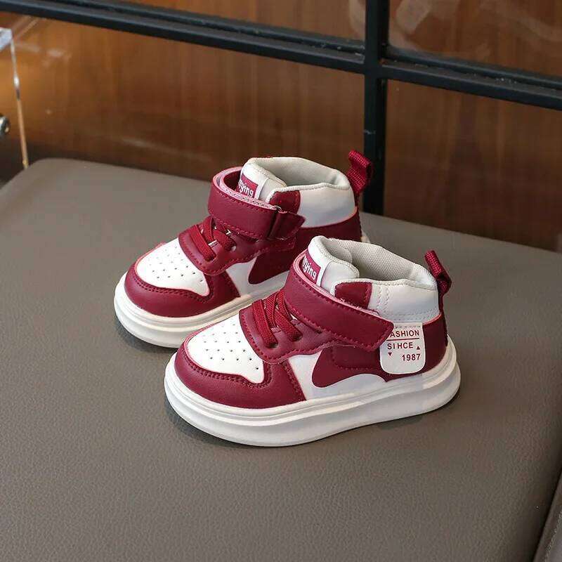 2024 Autumn Winter New Children Sneakers for Girls Boy Fashion Korean Style Soft Bottom Anti-slippey Baby Versatile Shoe 26W0224