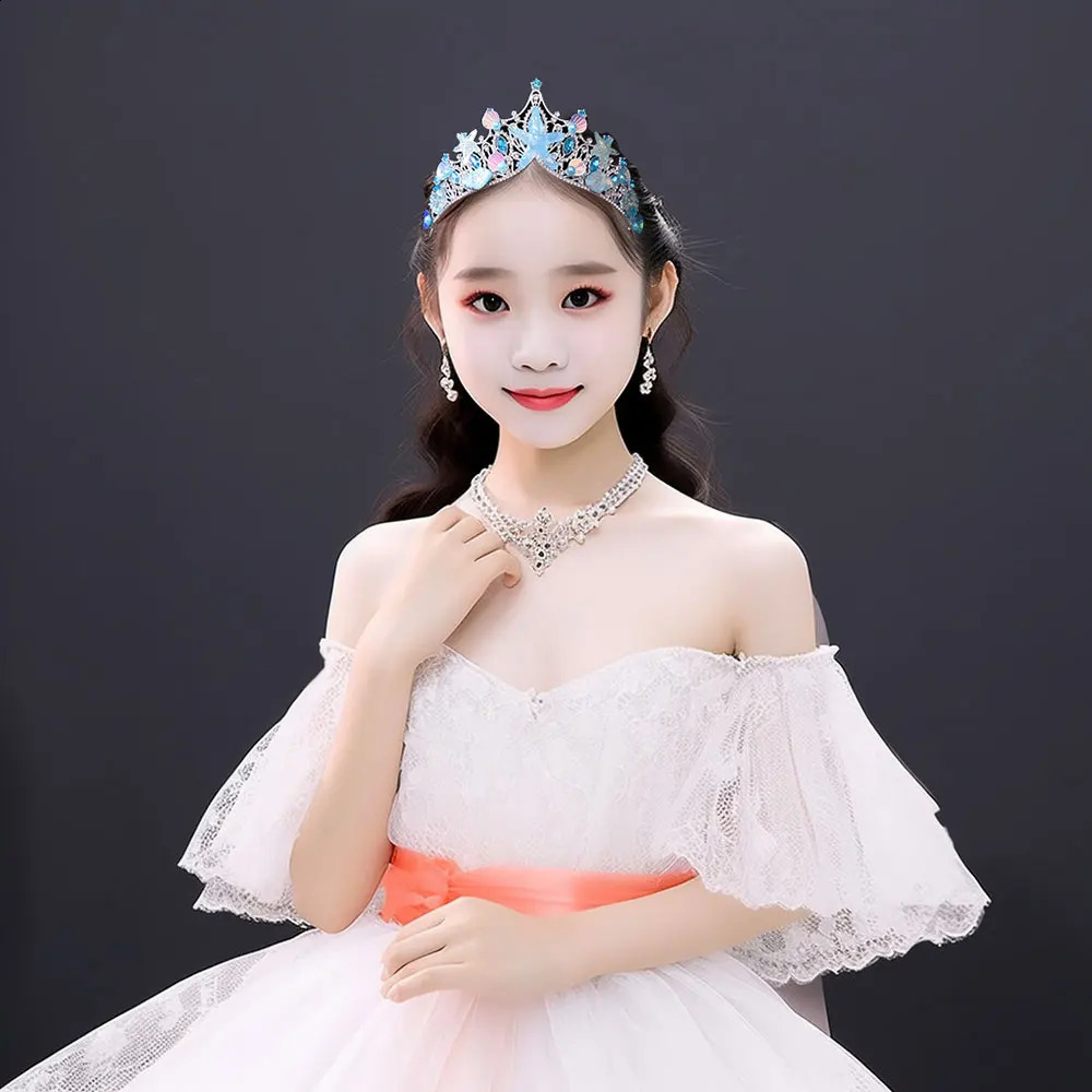 KMVEXO Mermaid Fish Crowns Ocean Style Costume Seashell Starfish Tiaras for Women Girls Princess Birthday Party Hair Accessories 260208