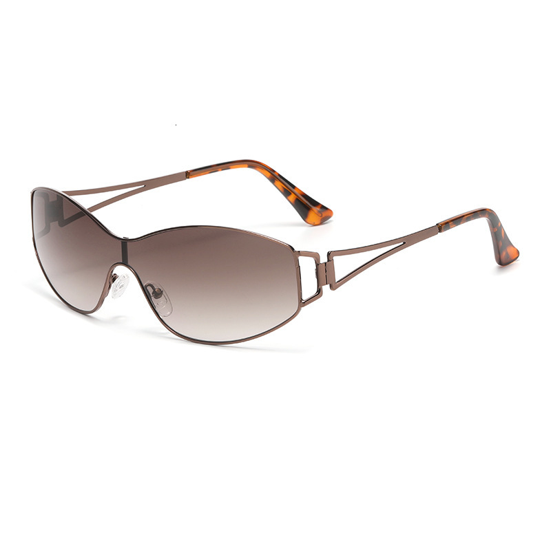 2026 New European And American Style Metal Large Frame One-Piece Lens Sunglasses For Men Women, Fashionable Versatile Outdoor Sunshade Glasses