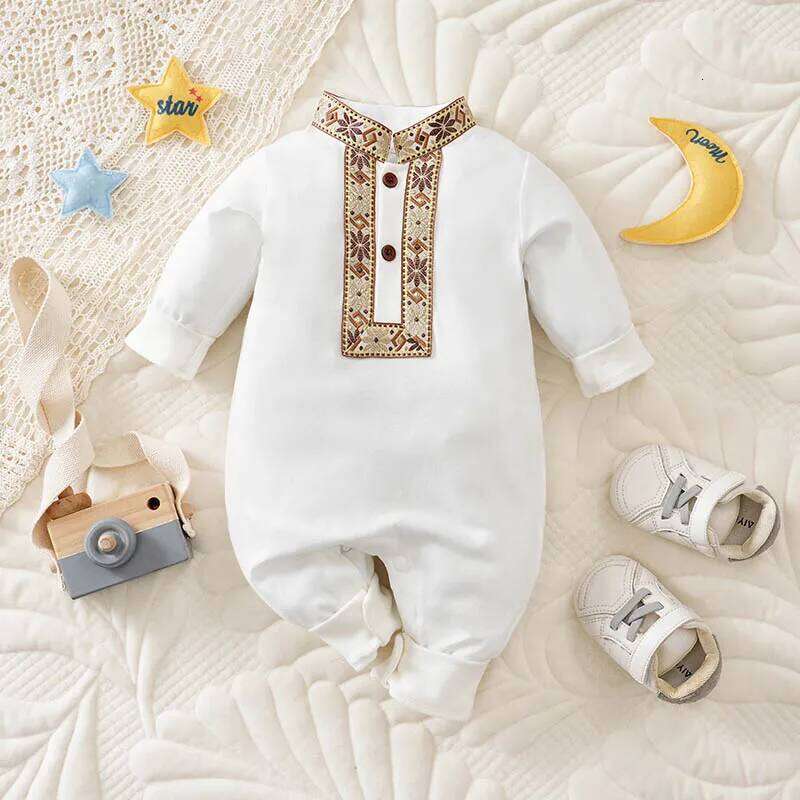 Autumn Print 100% Cotton Long Sleeve Toddler Jumpsuit New Style Casual Boy Girl Baby Infant Outfit Clothes Soft 26H0224