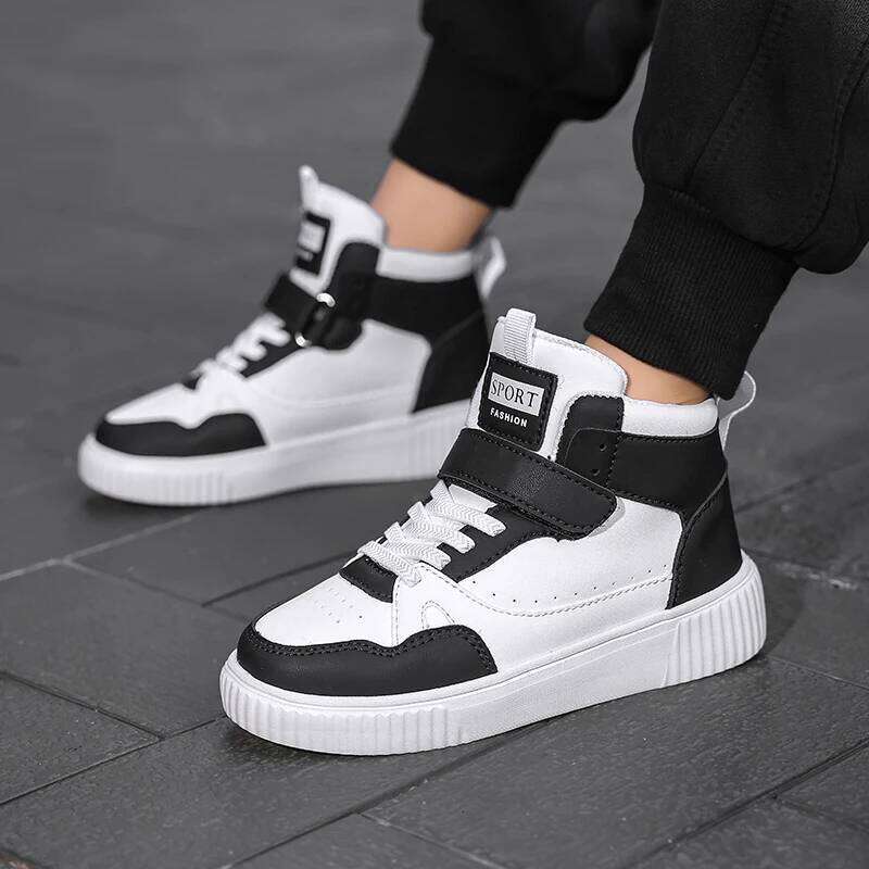 Kids Casual High-top Basketball for Children Boys Girls PU Leather Sneakers 2026 New Trendy Sports Shoes Trainers 26W0224