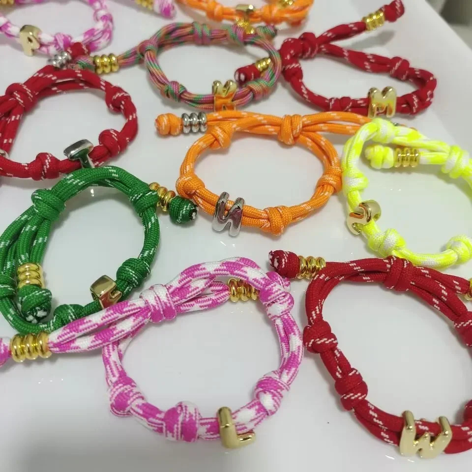 Dive In Initial Bracelet DIY Bubbles Handmade Braided String Letter Bracelet For Women Charm Sweet Colorful Beaded Jewelry Gift 260208