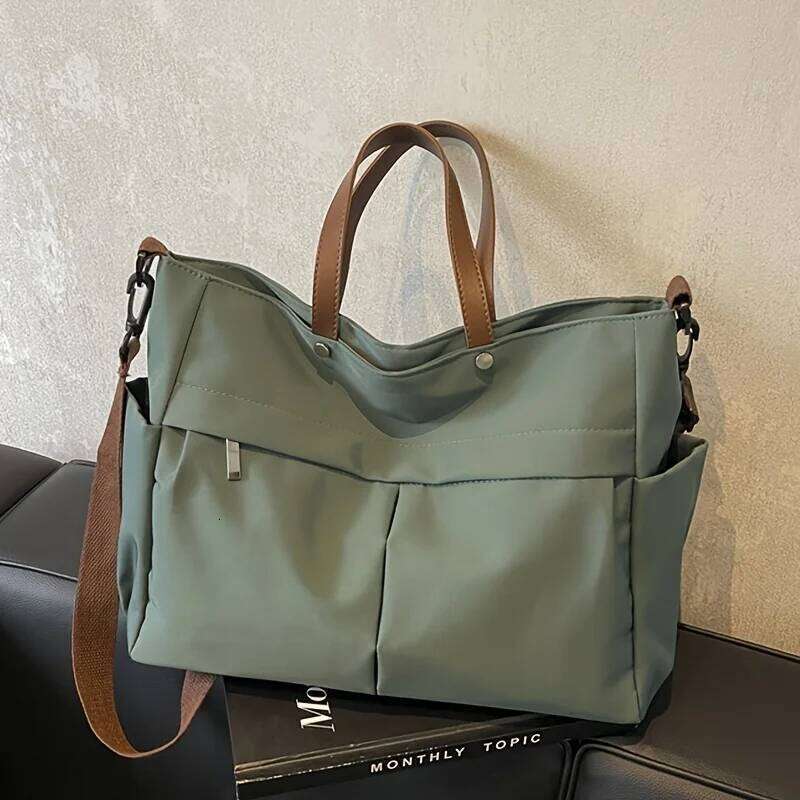 Stylish Nylon Women Tote Shoulder Bag Featuring Two Pockets Large Capacity Commuting Handbag Z260224