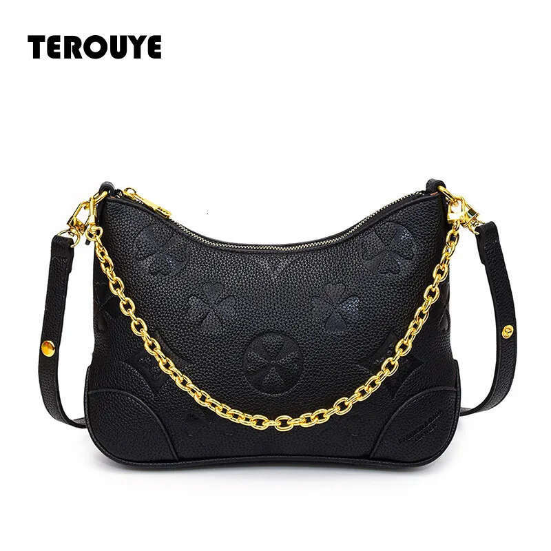 Free Shipping Bags Luxury Bags Retro Color-Blocking Classic Printed Korean-Style Trendy Women's Bag With Exquisite Patterns TEROUYE