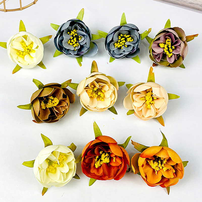 Diameter 5.5cm Artificial European Rose Heads Silk Flower Head Fake Flower Wholesale for DIY Wedding Table Centerpieces Bridal Shower Party Craft Garland Decor