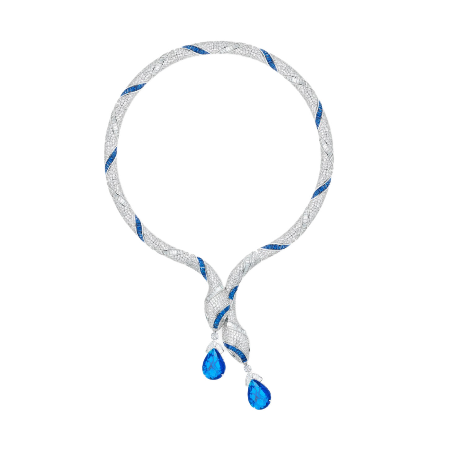 Necklace And Style Gold-Plated Double-Headed Necklace For Women, Evening Dress Accessory, Simulated Pear-Shaped Pendant, High-End Snake Choker Necklac