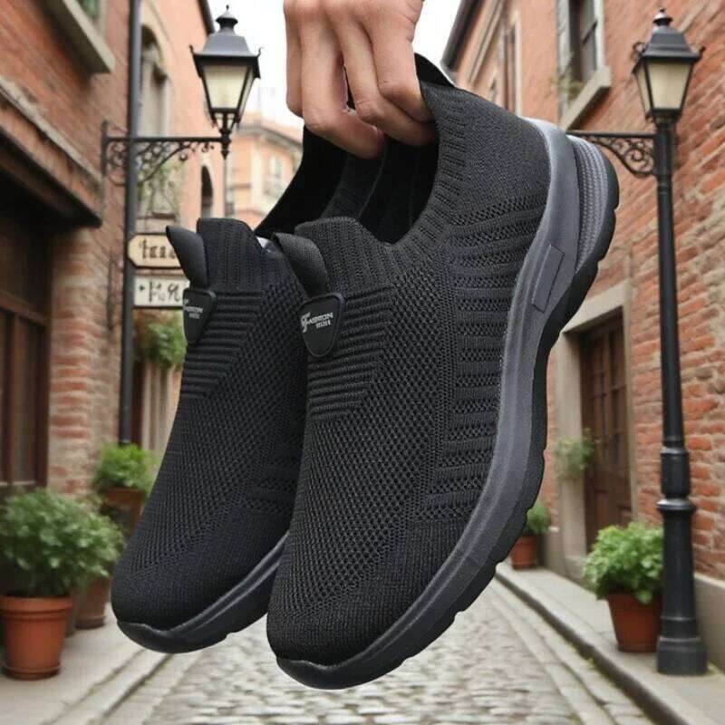 New Men's Walking Stretch Flex Mesh Male Yoga Shoes Fashion Breathable Vulcanized Fitness Sneakers Tenis Masculino