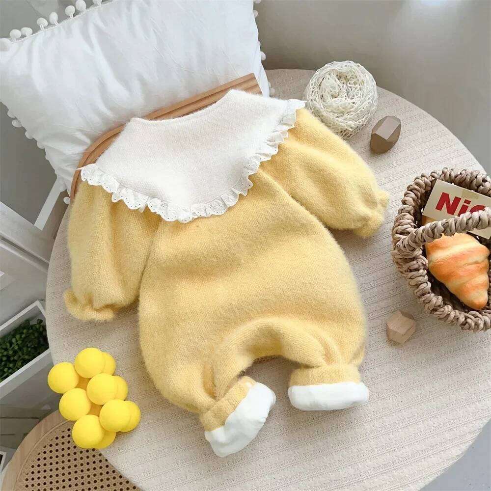 Baby Girl Clothes Korean soft plush thickbaby autumn winter clothes jumpsuit for kids stuff costume 0 to 12 months 26H0224