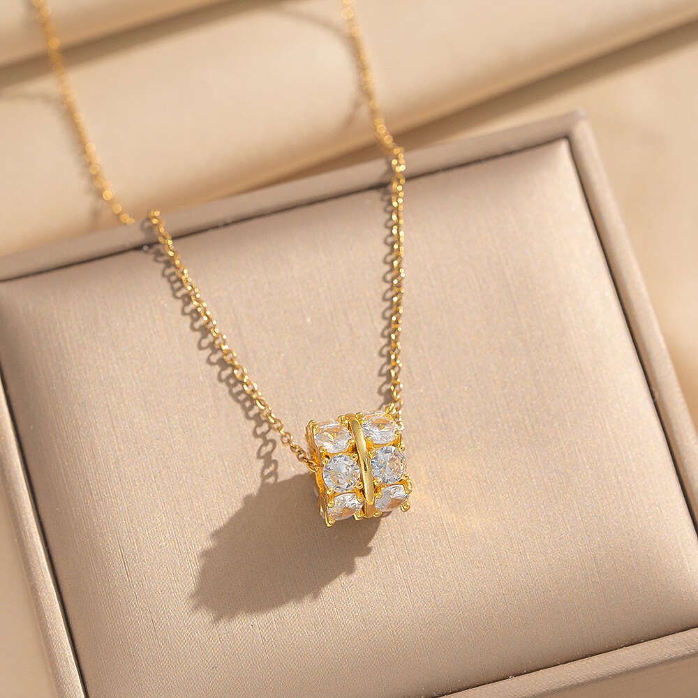 Full Diamond Small Waist Necklace Light Luxury Ins Cool Style Collarbone Chain For Women