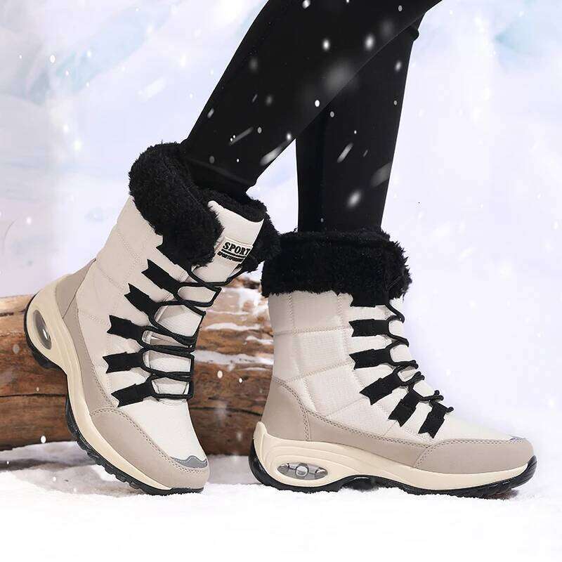 Winter Women Comfortable Fit Warm Interior Luxurious High Snow Functional Slip on Waterproof Fur Femme Boots