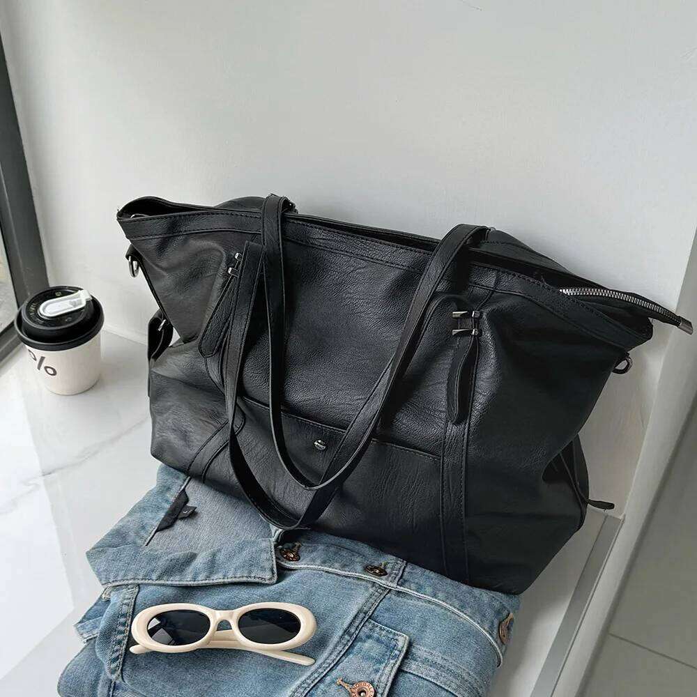 2025 New Vintage Casual Shoulder For Women Luxury Soft Leather Tote Bags Large Capacity Travel Commuting Handbags Z260224