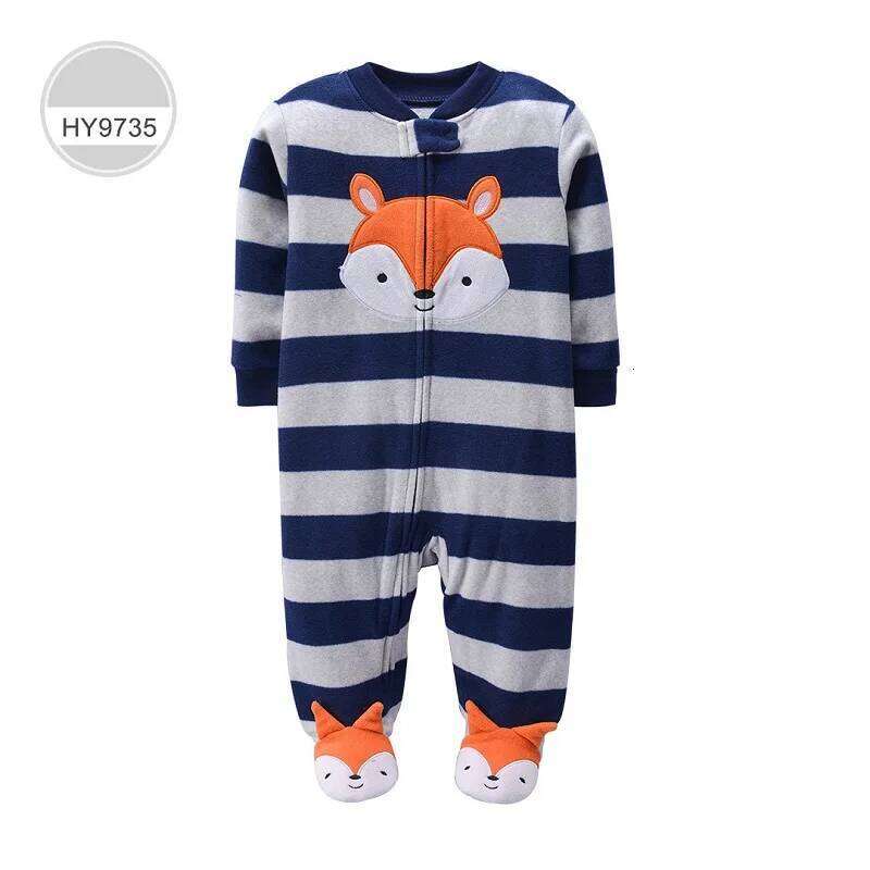 Newborn Infant Boy Girl Romper Spring Autumn Polar Fleece Long-Sleeve Jumpsuit Warm Toddler Baby Clothes For a 0-12 Months 26Y0224