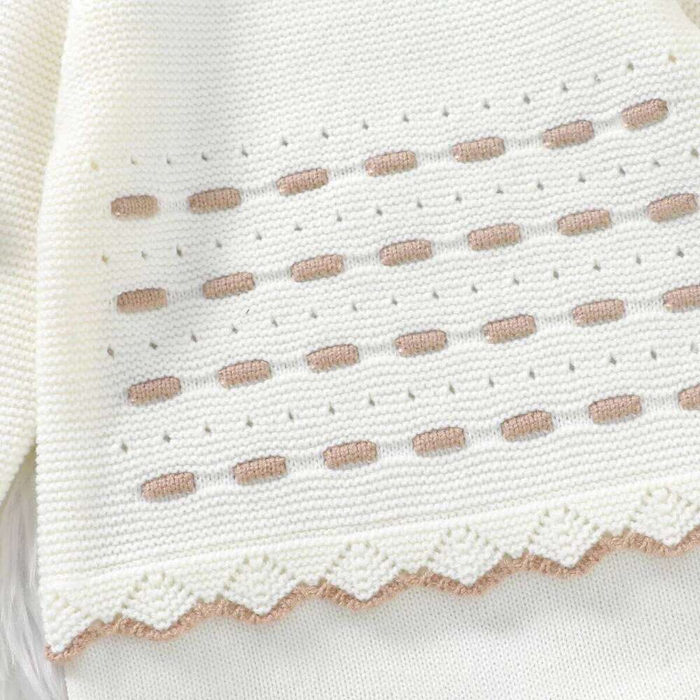 Baby Rompers Knitted Newborn Girls Jumpsuit Long Sleeve Warm Infant Kid Clothing Hat 0-18M Overalls Fashion Ruffles 2pcs Outfits 26H0224