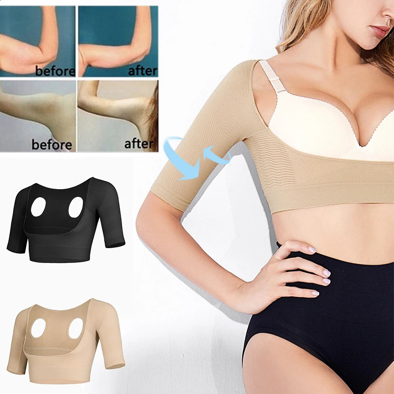 Upper Arm Shaper Slimmer Posture Corrector Tops Women Shoulder Corrective Shapewear Seamless Compression Sleeves Back Support 260129