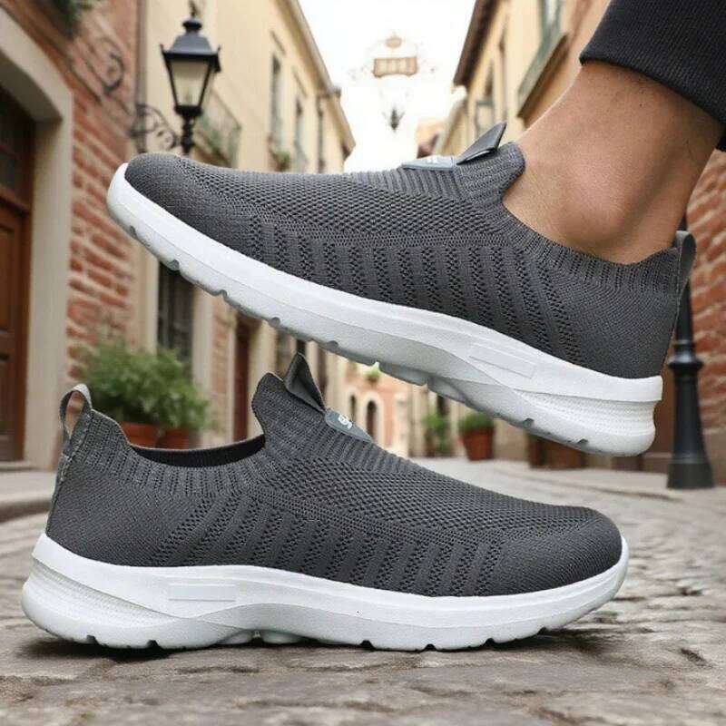 New Men's Walking Stretch Flex Mesh Male Yoga Shoes Fashion Breathable Vulcanized Fitness Sneakers Tenis Masculino