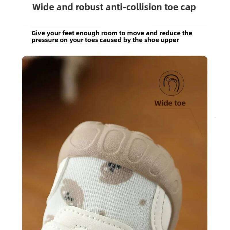 Cute Children's Sport Shoes PU Leather Baby Boy's Girl's Sneakers Ergonomics Anti-slippery First Step Kid's Footwear 26W0224