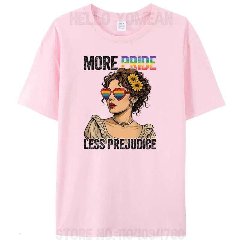 More Less Prejudice LGBTQ Pride Month Trans Women Men's Cotton T-Shirt Hipster Loose Tee Tops Novelty Gifts H260224