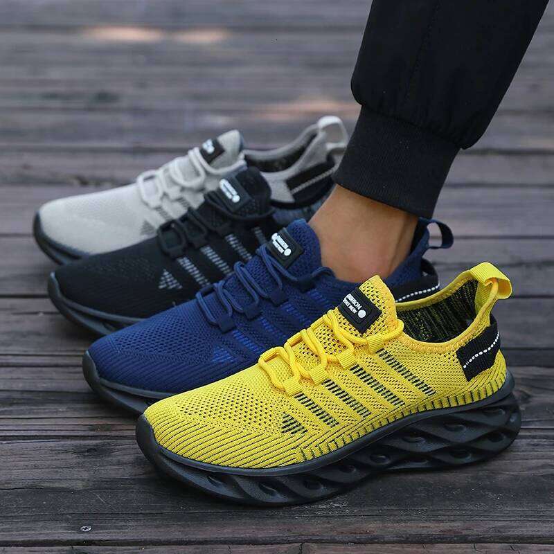 Men's Woven Sports Sneakers 2025 Fashion Fitness Style Lightweight Flexible Running Workouts Shoes Tenis Masculino