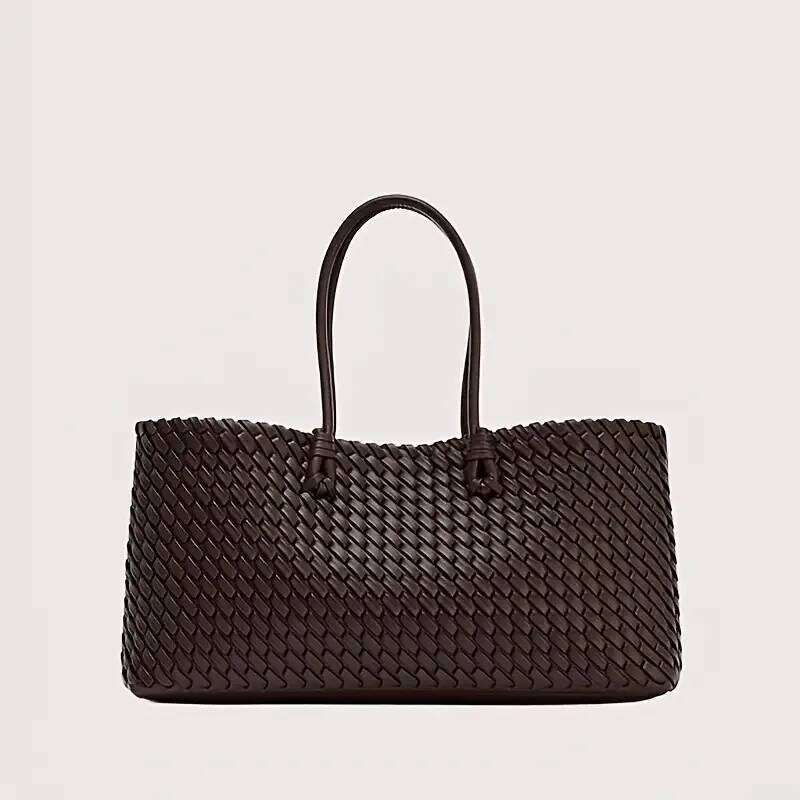 Light Luxury Woven Tote Shopping Women's Large-Capacity Commuter Underarm | Extended Version of the Portable Work Bag Z260224