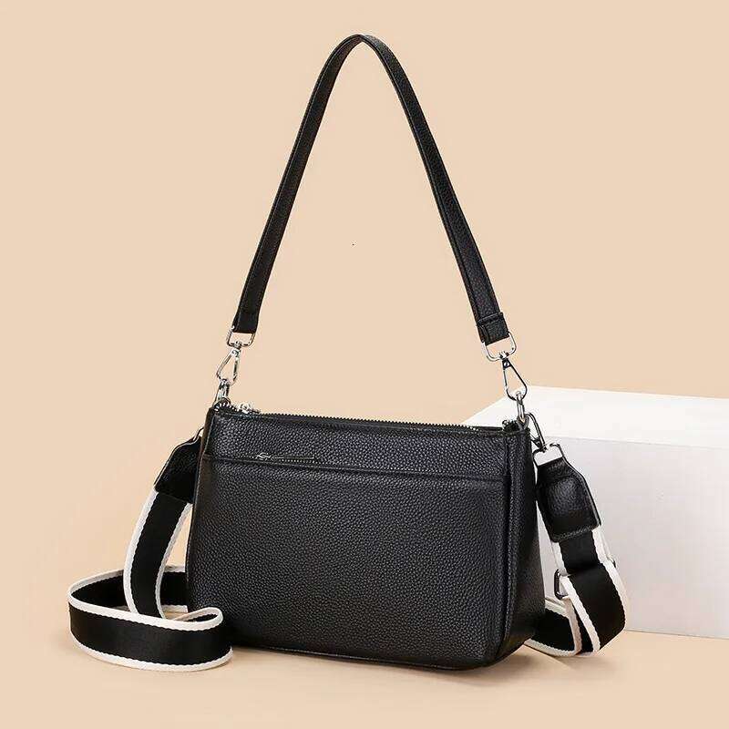Split Leather women's shoulder 2025 new Korean style simple and fashion crossbody High quality cowhide underarm bag Z260224