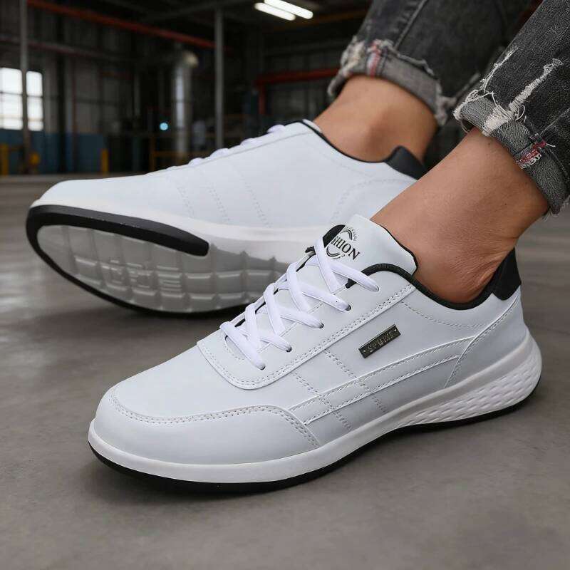 Artificial Leather Lace Up Trend Casual Footwear Breath Non-slip Leisure Male Sneakers Men Vulcanized Shoes